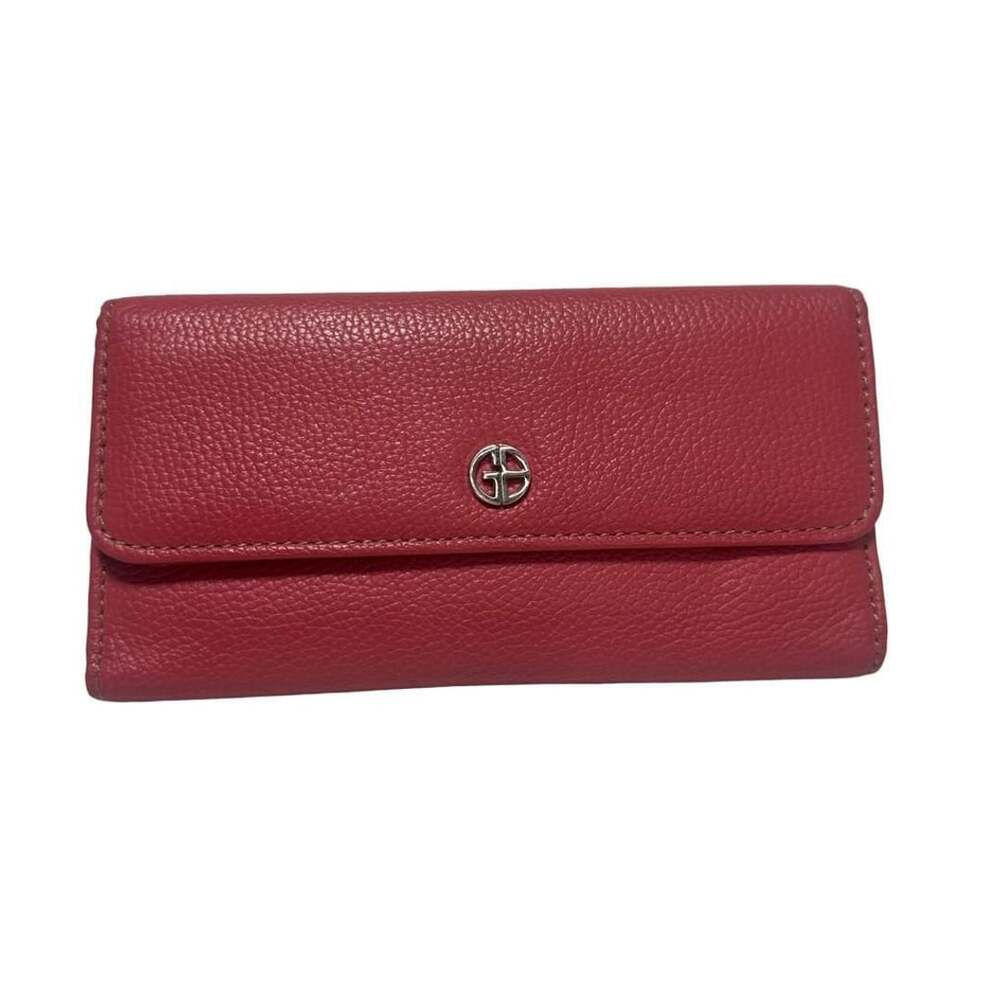 Giani Bernini Salmon Pink Pebbled Leather Bifold Wallet